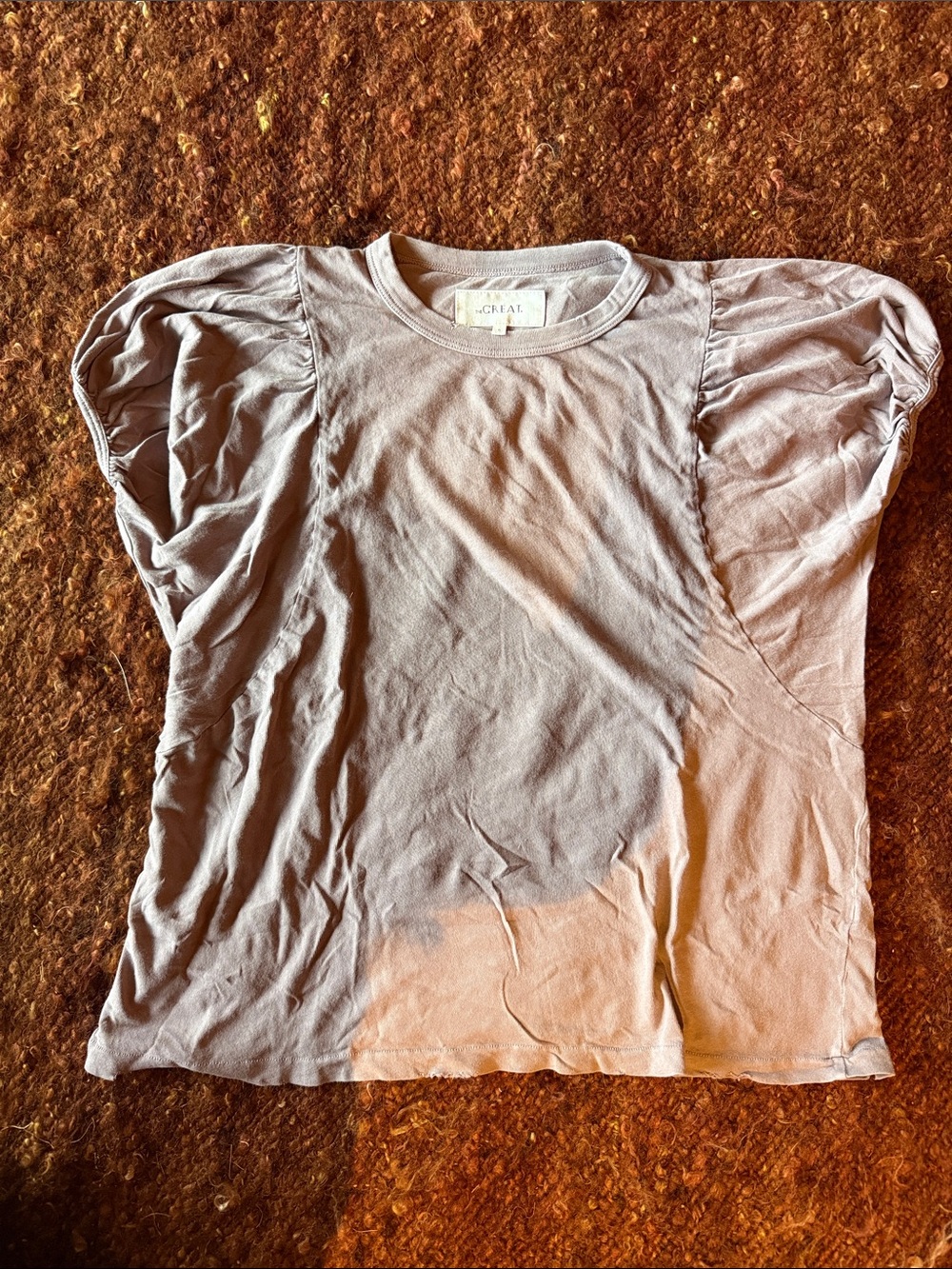 THE GREAT. muave Puff Sleeve Crew Tee